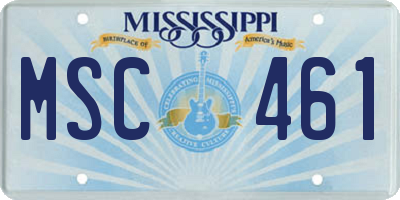 MS license plate MSC461