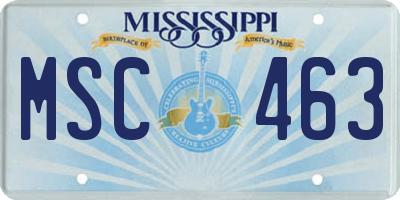 MS license plate MSC463