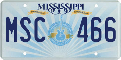 MS license plate MSC466