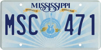 MS license plate MSC471