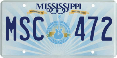 MS license plate MSC472