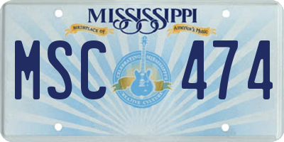 MS license plate MSC474