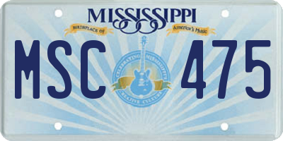 MS license plate MSC475