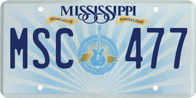 MS license plate MSC477