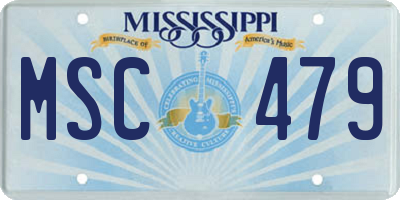 MS license plate MSC479
