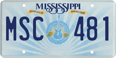 MS license plate MSC481