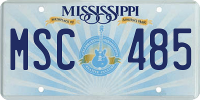MS license plate MSC485