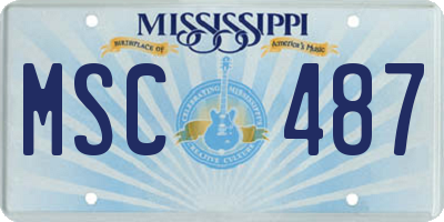 MS license plate MSC487