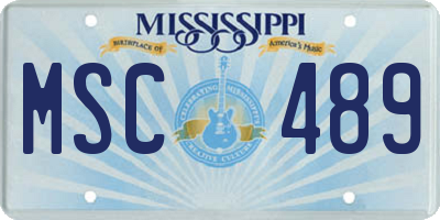 MS license plate MSC489