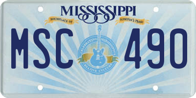 MS license plate MSC490