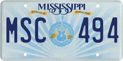 MS license plate MSC494