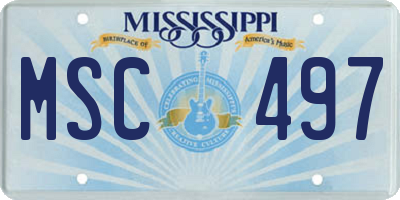 MS license plate MSC497