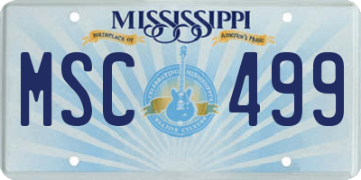 MS license plate MSC499
