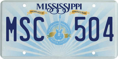MS license plate MSC504