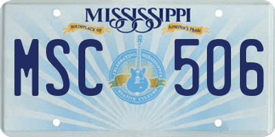 MS license plate MSC506