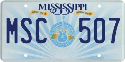 MS license plate MSC507