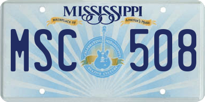 MS license plate MSC508