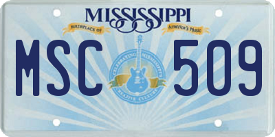 MS license plate MSC509