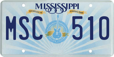 MS license plate MSC510