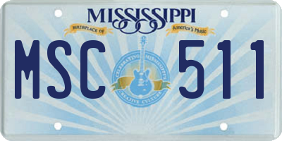 MS license plate MSC511