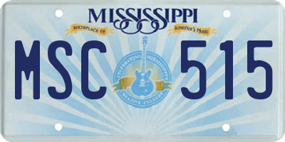 MS license plate MSC515