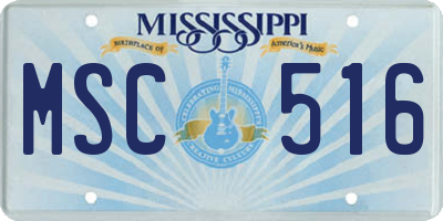 MS license plate MSC516