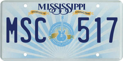 MS license plate MSC517