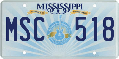 MS license plate MSC518