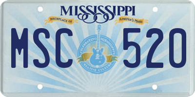MS license plate MSC520
