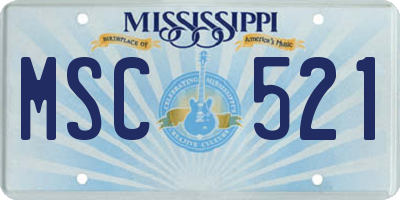 MS license plate MSC521