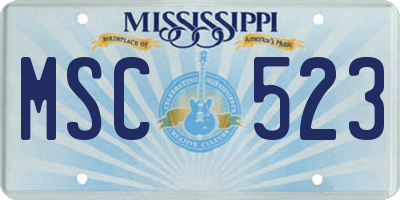 MS license plate MSC523