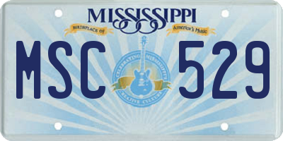 MS license plate MSC529