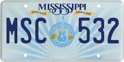MS license plate MSC532