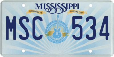 MS license plate MSC534
