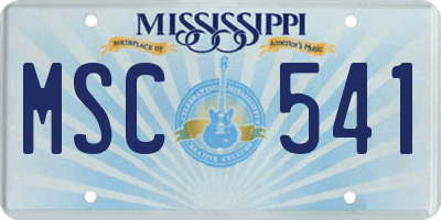 MS license plate MSC541
