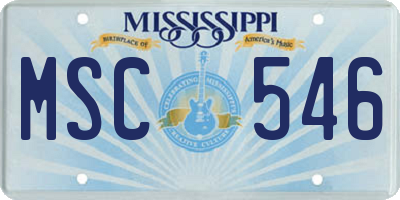 MS license plate MSC546