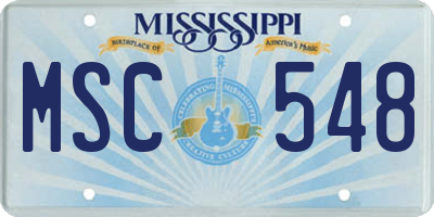 MS license plate MSC548