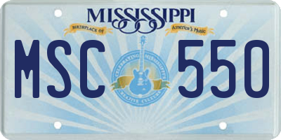MS license plate MSC550