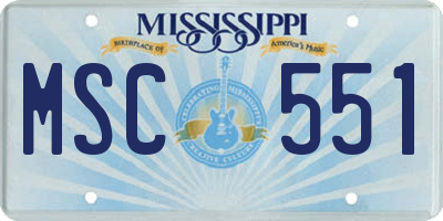 MS license plate MSC551
