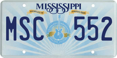 MS license plate MSC552