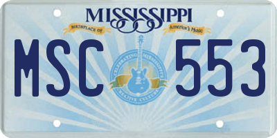MS license plate MSC553