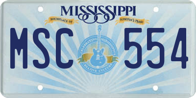 MS license plate MSC554