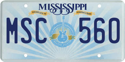 MS license plate MSC560
