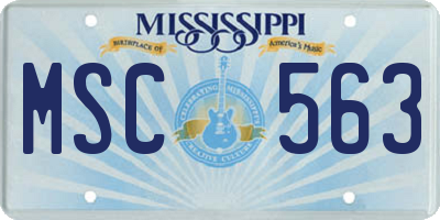 MS license plate MSC563