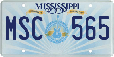 MS license plate MSC565
