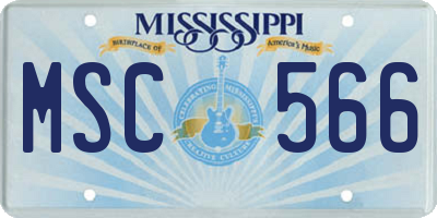 MS license plate MSC566