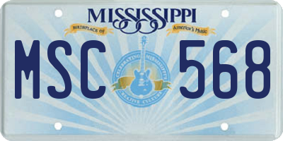 MS license plate MSC568