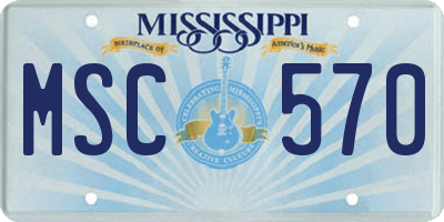 MS license plate MSC570