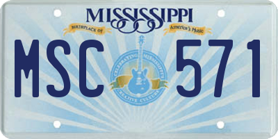 MS license plate MSC571