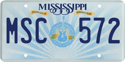 MS license plate MSC572